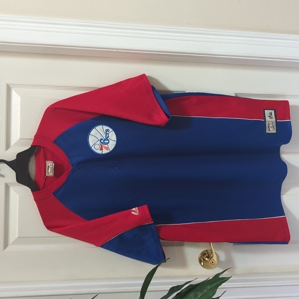 Majestic Hardwood Classics NBA Basketball 76ers Shooting Jersey Men's Size Large